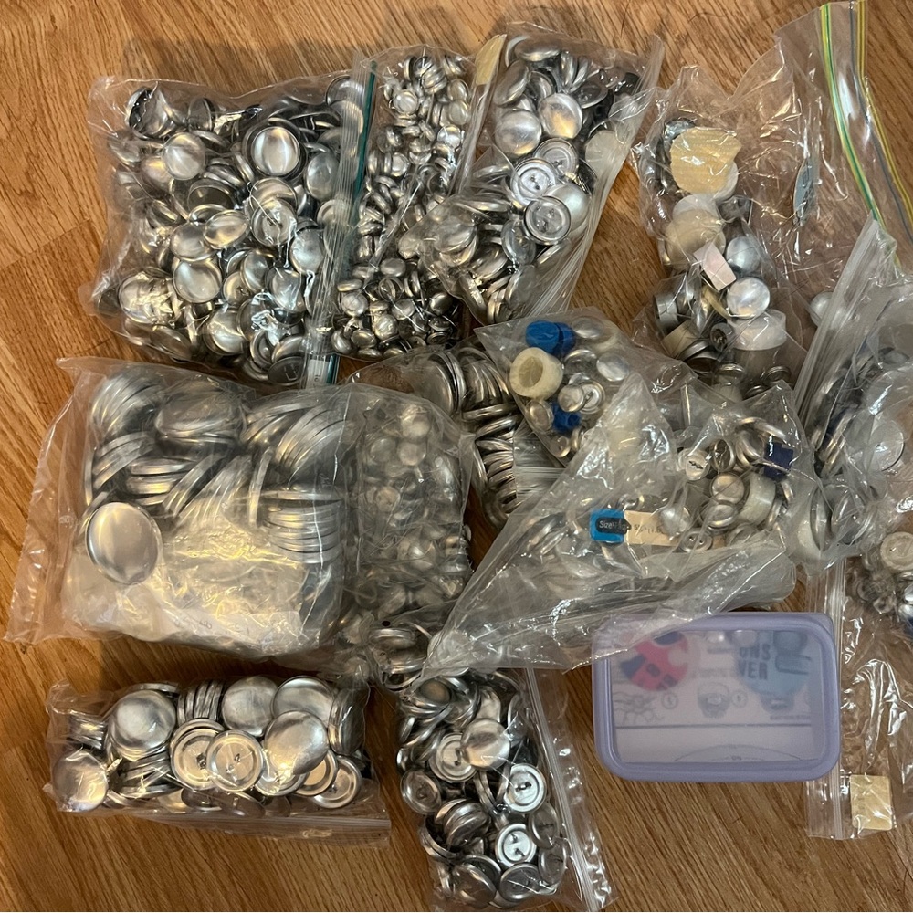 Bulk Lot of Silver Metal Buttons